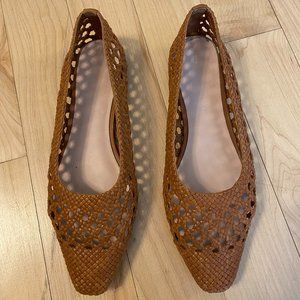 *CURRENT SEASON* Leather woven Loeffler Randall Ballet Flats (worn once)